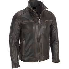 details about mens black rivet leather faded seam jacket genuine cowhide leather all sizes