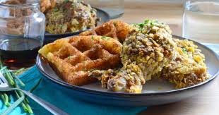 Supermarket waffles are highly processed but can evoke a taste of times past. Potato Chive Buttermilk Waffles With Spicy Sage Oven Fried Chicken Recipe Yummly