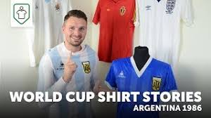 A replica of the shirt worn by the england football team for the world cup in mexico 1986. World Cup Shirt Stories Argentina 1986 Youtube