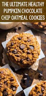 Clean Eating Chewy Pumpkin Pie Chocolate Chip Oatmeal Cookies These Skinny Oatmeal Chocolate Chip Cookie Recipe Pumpkin Cookies Healthy Pumpkin Recipes Easy