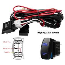 In this video i show how to wire a led. 12v Suv Atv Blue Led Light Bar Rocker Switch Wiring Harness 40a Relay Fuse Kit Hot Price C9700 Cicig