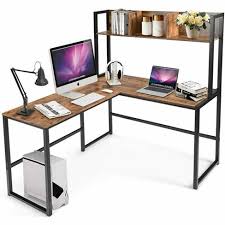 Buy gaming desk and get the best deals at the lowest prices on ebay! Costway Industrial L Shaped Desk W Hutch Bookshelf 55 Corner Computer Desk Gaming Table Target