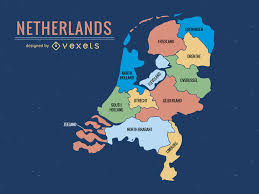 Clique no mapa para ampliar. Colorido Mapa De La Provincia De Holanda Descargar Vector