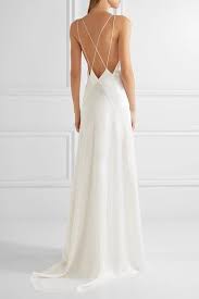 White Alexandra Silk Satin Gown Michael Lo Sordo Slip Wedding Dress Wedding Dresses Satin Wedding Dresses