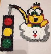 Pixel Art Perles A Repasser Porteur De Feu Dans Mario Kart Art Perle Pixel Art Pixel Art Personnage
