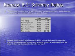 Solvency ratios and liquidity ratios are similar but have some important differences. Ppt Exercise B 1 Solvency Ratios Powerpoint Presentation Free Download Id 353231