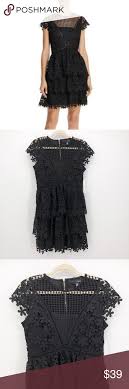 Aqua Black Tiered Floral Lace Cocktail Mini Dress Mini Cocktail Dress Clothes Design Mini Dress
