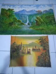 50 lukisan pemandangan alam gunung laut dan pantai indah sumber : Lukisan Canvas Judul Pemandangan Alam Koleksi 809154682