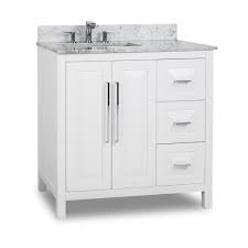 36 Inch White Finish Single Sink Bathroom Vanity Carrera Marble Countertop 36 Bathroom Vanity Single Sink Bathroom Vanity Bathroom Vanity Tops