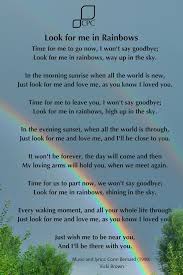 Look For Me In Rainbows Pet Bereavement Poem Bereavement Quotes Grandad Quotes Grief Quotes