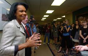 condoleezza rice stamps her ticket for