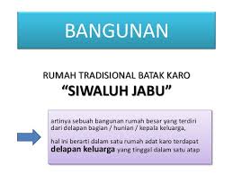 Rumah adat batak karo digolongkan sesuai dengan jenis teknik konstruksi yang dipakai untuk pondasi dan atap. Rumah Batak Karo
