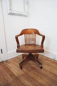 Price Reduced Antique Wooden Swivel Bankers Desk Chair Etsy Furniture Adirondack Chairs For Sale Chair