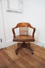 Find arm chair wood arms. Price Reduced Antique Wooden Swivel Bankers Desk Chair Etsy Furniture Adirondack Chairs For Sale Chair