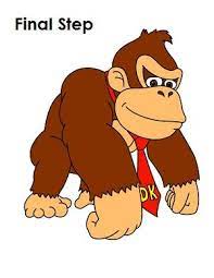 Draw Donkey Kong | Cartoon Drawing Tutorial, Donkey Kong, Cute Disney  Drawings