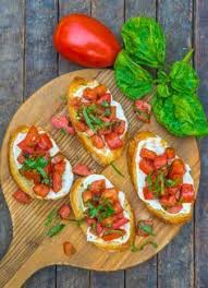 Tomato Mozzarella And Basil Bruschetta Recipe Food Recipes Bruschetta Recipe
