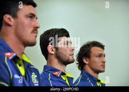 L to R) Rugby union players Kane Douglas, Liam Gill and Jake Schatz answer  question during a media conference after being incuded in the 30 man  Australian squad in Sydney