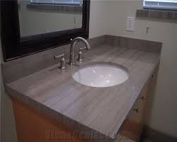 White and woody bathroom vanity. Autumn Ashes Grey Wood Grain Marble Vanity Top From United States Stonecontact Com