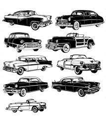 Classic Retro Car Vintage Unmounted Rubber Stamps Uncut Sheet 7x9 Retro Cars Car Silhouette Retro