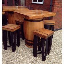 Square Barrel Table 4 Stools Set Barrel Table Bar Table Pub Table