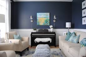 Today, this chair rail molding is a fast way to stylishly define a dining room, living room or entry hall, especially when used to separate wallpaper from paint, or between two different colors of paint. Studio 7 Interior Design Client Reveal Navy Infused Living Room