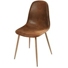 Chaise Style Scandinave En Microsuede Marron Vieilli Chaise Style Scandinave Deco Salon Industriel Chaise Salle A Manger