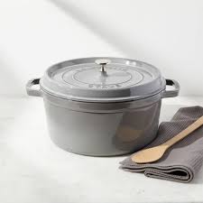 Staub 7 Qt Graphite Round Cocotte Crate And Barrel In 2020 Staub Cookware Staub Staub Dutch Oven