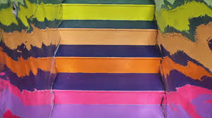 Ascending The Rainbow Staircase At The Funhouse House See The Full House Tour At Www Funhouse House Gif Ra Rainbow Pattern Hall Of Mirrors Painting Patterns