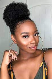 Natural Hair High Bun Natural Hair Styles Curly Ponytail Black Women Ponytail Black Women