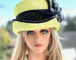 Cappello da donna in bianco e nero, cappello da sposa, cappello Kentucky  Derby, cappello Royal Ascot, cappello a tesa larga, cappello formale,  cappello da chiesa