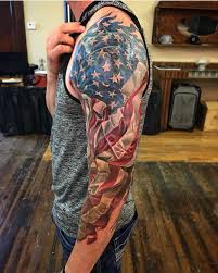 Half Sleeve Black American Flag Tattoo Pin On Tattoo Ideas
