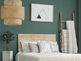 Maybe you would like to learn more about one of these? Dark Green Painted Bedroom Wall With Wooden Rack And Art Frame Inspirations Paint