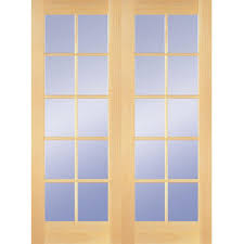 Builders Choice 48 In X 80 In 10 Lite Clear Wood Pine Prehung Interior French Door Hdcp151040 French Doors Interior Prehung Interior French Doors Discount Interior Doors