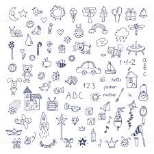 Set Of Hand Drawn Cute Doodles Doodle Children Drawing Hand Drawn Cute Little Drawings Kids Doodles Cute Doodles