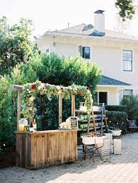 Leanne And Nick 8217 S Backyard Wedding In Santa Barbara Outdoor Cocktail Backyard Backyard Wedding