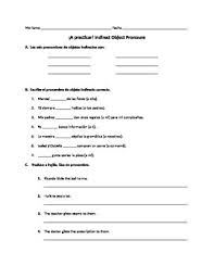 Spanish Indirect Object Pronoun Worksheets Iops Object Pronouns Pronoun Worksheets Pronoun