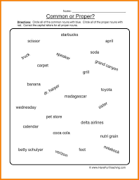 Common And Proper Nouns Worksheets Common And Proper Nouns Nouns Worksheet Proper Nouns Worksheet