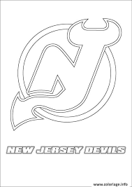 coloriage new jersey devils logo lnh nhl hockey sport jecolorie com alligator