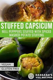 Indian Style Stuffed Bell Peppers Stuffed Capsicum Indian Cuisine Recipes Recipes Capsicum Recipes