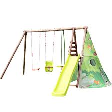 Portique en bois pour balançoire. Portique Balancoire En Bois Soulet Caramel