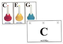 Music In Motion Handbell Cards 7 Chord Color Coded Set