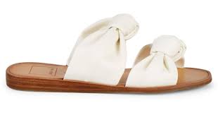Dolce Vita Pascal Double Strap Knot Slip On Sandals In White Lyst