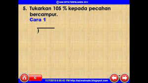 Di sini cikgu tunjukkan teknik mudah untuk. Tahun 4 Menukar Peratus Kepada Pecahan Bercampur Youtube