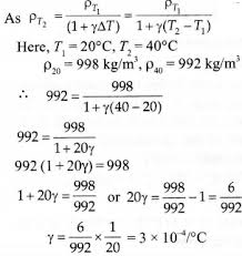 Manometer fluid density = 10345 kg/m3. The Density Of Water At 20 C Is 998 Kg M 3 And At 40 C Is 992 Kg M 3 Sarthaks Econnect Largest Online Education Community