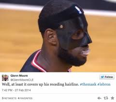 I first realized i was going bald when it started taking longer and longer for me to wash my face. Lebron James Black Mask Sparks Loads Of Jokes Memes