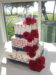 Alternate red currant gelatin and creamy white panna cotta, then top with fresh blueberries for an elegant independence day dessert. Pin By Michelle Merino On Semper Fidelis Usmc Wedding Wedding Cake Red Wedding Cakes Blue Patriotic Wedding