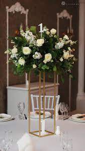 Modern Rectangular Tall Metal Frame Stand Centerpiece 3 Pcs Set Gold Wedding Table Centerpieces Rustic Wedding Table Centerpieces Elegant Wedding Table Centerpieces