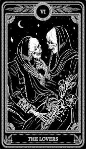 Black And White Tarot Deck Skeletons Blupjeans Lovers Vibes Tarot Black White Card The And Blupjeans Vibes The Lovers Ta The Lovers Tarot Card The Lovers Tarot Trippy Wallpaper