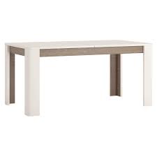 Offering drawers, cabinets or shelves plus a spacious top for serving dishes, buffet tables provide vital storage and display space to help dinner run smoothly. Mode White Gloss Extending Dining Table Truffle Oak Trim Fads