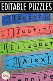 These Editable Crayon Puzzles Are Great To Type In Any Words You Want Your Early Childhood Students In 2020 Preschool Names Name Writing Activities Kindergarten Names
